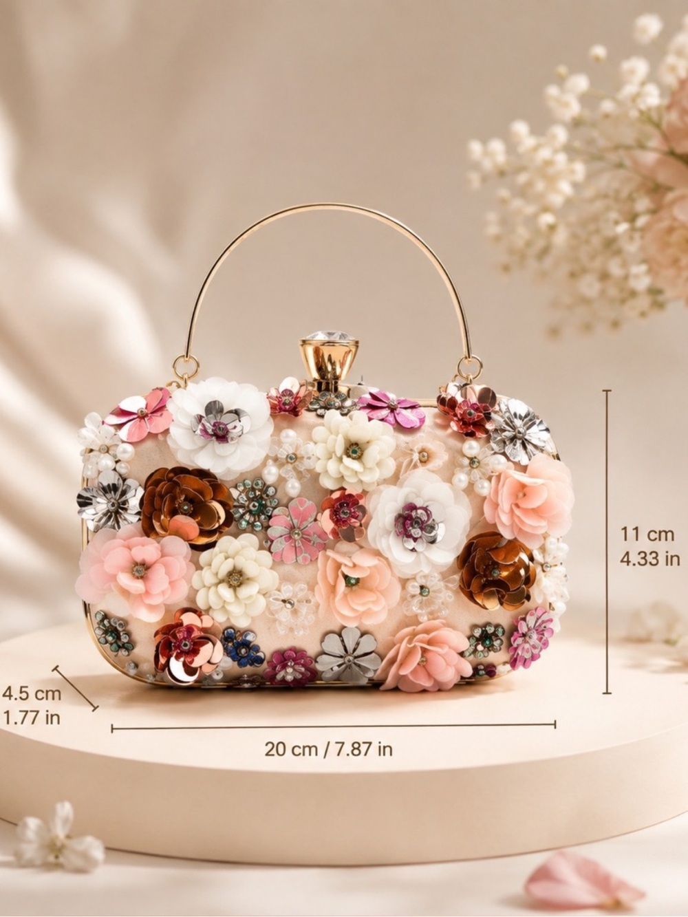 Maison Fleurie Embellished Couture Clutch - Picture 5 of 5